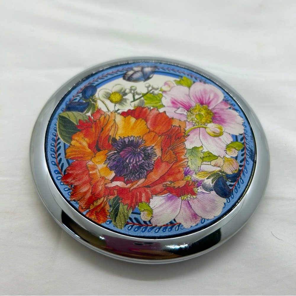 Brighton Blossom Hill Butterfly Leather Travel  Mirror New $75